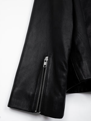 LEATHER ZIP BLAZER