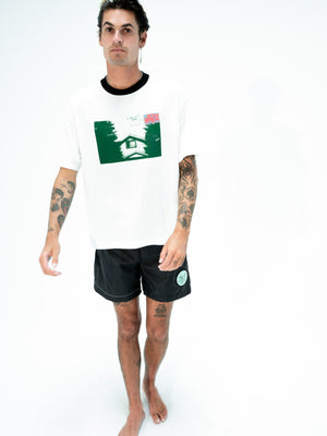 CONTRAST COLLAR TEE 'HOUSE SHAPE'