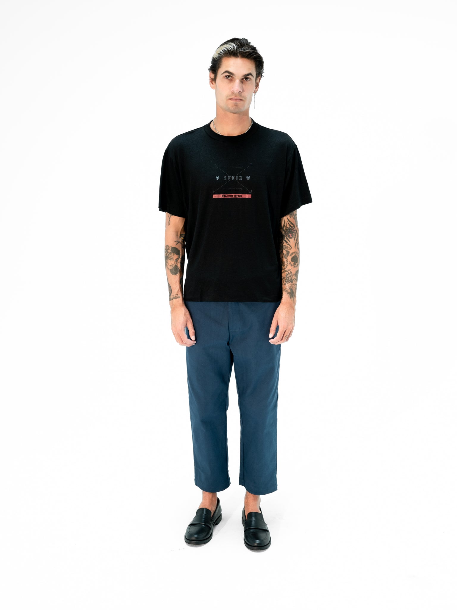 LINEN KNIT TEE "AFFIX"